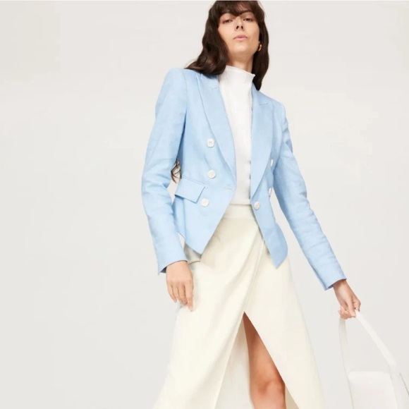 Veronica Beard Diego Blue Linen Dickey Jacket NWOT - Picture 2 of 13